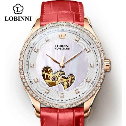 Switzerland Luxury New Womens Watches Skeleton Casual Fashion Women Mechanical Watch Ladies Leather relogio feminino Sapphire