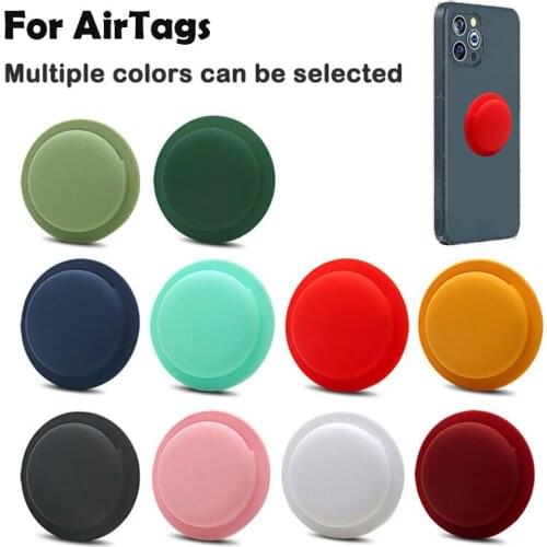 For Apple Airtags Tracker Silicone Case Anti-lost Protective Sleeve Back Adhesive Mount Soft Cover Protector For Apple Airtags