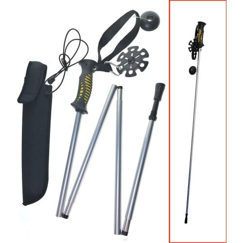 139cm Folding Alumimum Wading Staff Light Weight Fly Fishing Stick Tackle Rods With Pouch Outdoor Hiking Fishing Accessories