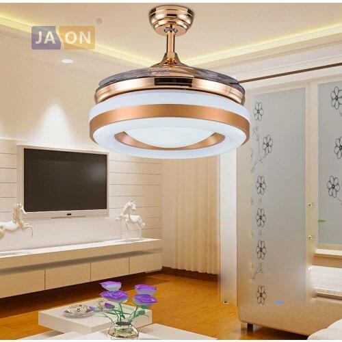 LED Modern Alloy Acryl ABS Gold Ceiling Fan.LED Lamp.LED Light.Ceiling Lights.LED Ceiling Light.For Foyer