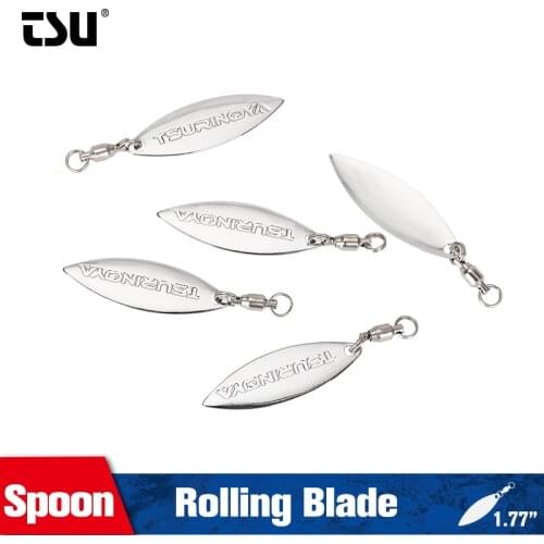 TSURINOYA 5PCS 360° DIY Spinner Blade 1.0g 1.2g Rolling Swivel Metal Spinner Bait Frogs VIB Spoon Lure Fishing Accessories