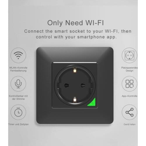 WiFi Smart Socket 3000W High Power Energy Saving 16A Circuit Protection Wireless Remote Control Plug Via Tuya Smart Life APP