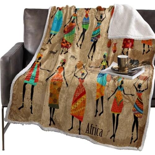 African Woman Dance Culture Vase Blanket Floral Fleece Blanket for Kids Girl Couch Soft Plush Bedspreads Quilt Drop Ship