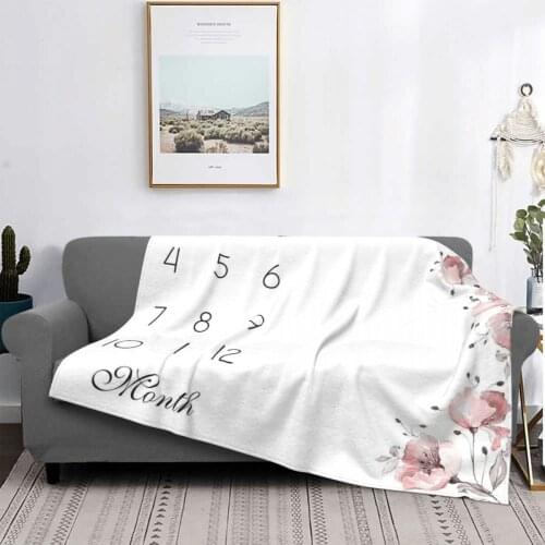 Milestone Blankets Flannel Textile Decor Baby Photos Newborn Multi-function Ultra-Soft Throw Blanket for Bedding Couch Quilt
