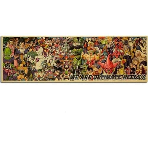 Vintage Classic Anime Character Series Poster Kid Room Decoration Stickers Wall Decor Kraft Paper Home Decor Wall Sticker