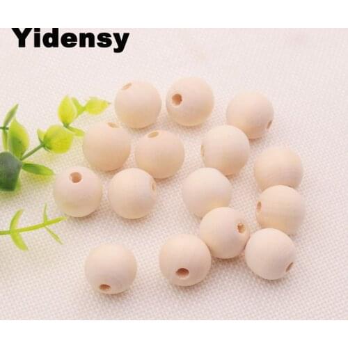 Yidensy 100pcs Wood Beads 6mm 8mm 10mm 12mm Round Ball Wooden Loose Spacer Bead for DIY Bracelet Jewelry Making Findings