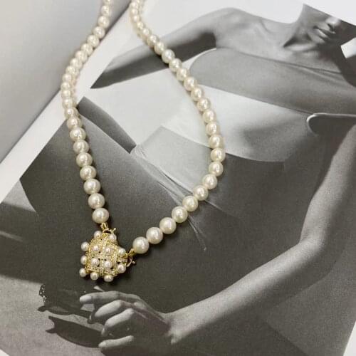 Fine Jewelry Hand Made 8-9mm Natural Fresh Water White Pearls Necklaces for Women Fine Pearls Necklaces