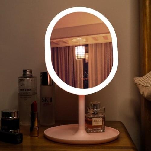 3 Gears Light Led Cosmetic Mirror with Light Fill Makeup Dormitory Desktop Dressing Mirror Girls Folding Portable Gifts Women