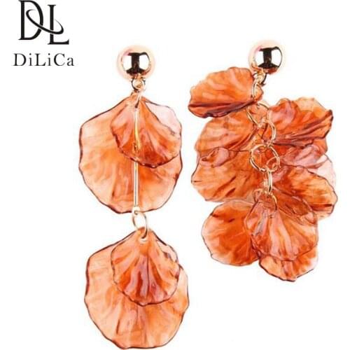 DiLiCa Fashion Irregular Earrings Women 2019 Acrylic Statement Earrings Dangle Earring Jewelry Vintage Bohemian Earring