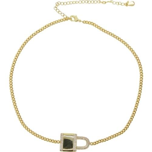 Fashion Padlock Pendant Necklaces for Women Lock Necklace choker 32+8cm Chain on the Neck Punk 2020 Fashion Jewelry Female