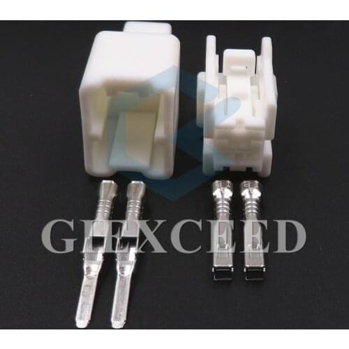 2 Sets 2 Pin 2.2 Series Automotive Door Horn Steering Wheel Heating Cable Socket Wiring Terminal Connector 7222-6710 7223-6710