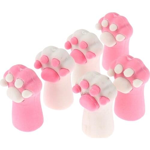3pcs/set Kawaii Rubber Cat Paw Cat Claw Pen Pencil Cap Eraser Stationery Rubber Pencil Grip For Kids Child Pencil Topper
