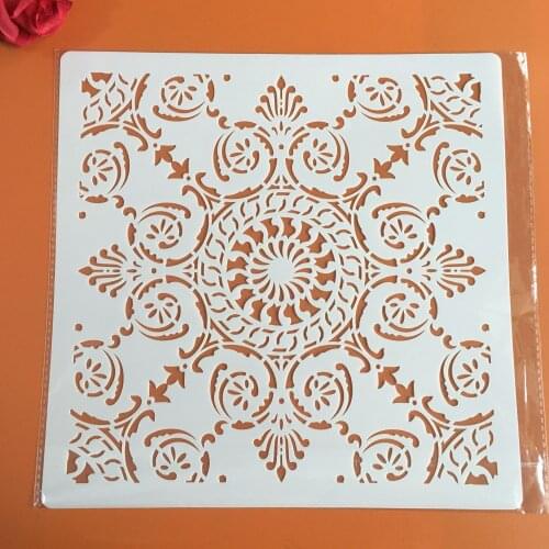 30 * 30cm diy craft mandala mold for painting stencils stamped photo album embossed paper card on wood, fabric,wall,Floor