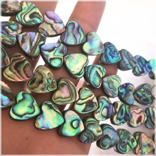 36pcs abalone shell beads heart shape natural material size 12mm wholesale mother of pearl strings new arrived for women bracele