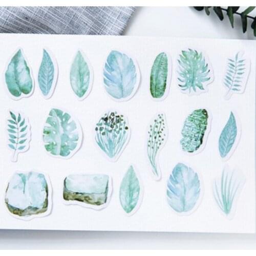 56boxes Mint diary small fresh green leaves Decorative Sticker notebook Scrapbooking DIY Sticker Flakes Stationary free shipping