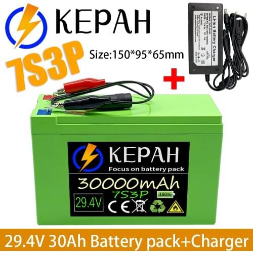 7S3P 18650 batterie au lithium batterie 29.4v30000mah velo electrique cyclomoteur electrique au lithium ion batterie + 2acharger