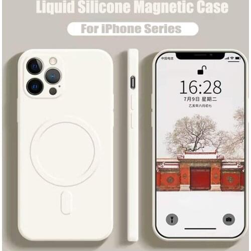 Wireless Magnetic Original Cases for Magsafe Shockproof Liquid Silicone Shells For iPhone 12 11 Pro Max X XR XS Max Fundas Coque