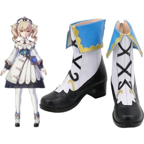 New Game Genshin Impact Cosplay Shoes Genshin Impact Barbara Gunnhildr Cosplay Boots Halloween Women Shoes Size 35-48
