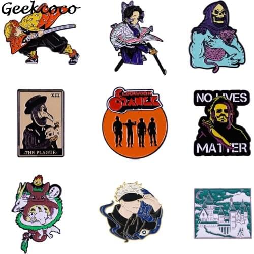 20pcs/lot J2213 Geekcoco Punk Brooch Enamel Lapel Pin Fashion Anime Button Badge Jewelry for Lover Gift Collection
