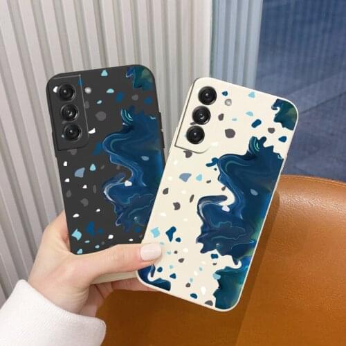 For Samsung Galaxy S21 S20 S10 Ultra Plus Case Color Block Graffiti Phone Cover S10e Note20 10 9 Plus Pro Shockproof Soft Case