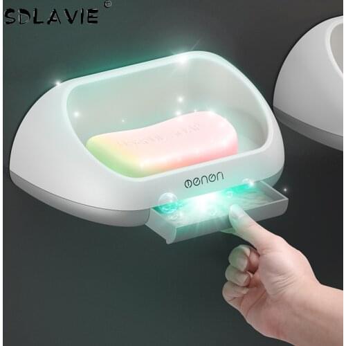 Soap Holder Storage Box Drain Pan Bathroom Shelf For Home Accessories Sets Dish Plastic Hand Sanitizer Bath Shower Wishes All