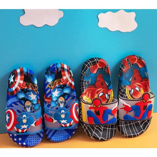 Childrens Slippers Summer Baby Boy Antiskid Captain USA Cartoon Soft Bottom Indoor Bathroom Girl Princess Sandals