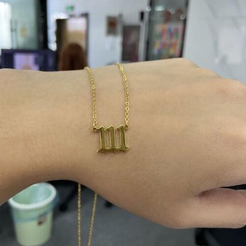 Customized Digital Necklace Anklet Bracelet 111 222 333 444 555 666 777 888 999 Unique Meaning Stainless Steel Number Jewelry