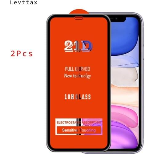 2Pcs For iPhone 12 21D Full Curved Screen Protector For iPhone 12 Mini 11 Pro Max XS XR X 8 7 6S Anti-scratch Protective Glass