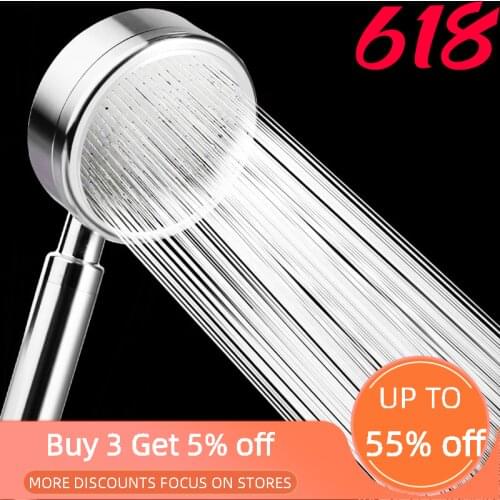 Space Aluminum Shower Head Detachable Saving Water Round Bath Rainfall Shower Head Filter High Pressure with Built-in Filter