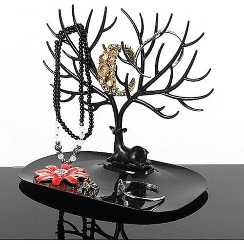 Creative Jewelry Organizer Deer Earrings Necklace Ring Pendant Bracelet Display Stand Tray Tree Storage Holder Ring Stand