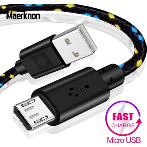 Micro USB Cable 1m 2m 3m Fast Charging Nylon MicroUSB Mobile Phone Android Adapter Charger Cable for Samsung Xiaomi LG HTC Cable