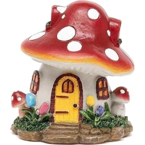 Miniature Mushroom House Adornment Potted Plant Bonsai Resin Craft Decor Fairy Home Garden Decoration Ornaments