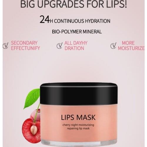 MSLAM Moisturizing Lip Mask Lip Care Cherry Essence Extract Liquid Lip Mask Hydrating Nutrious Repair Sleep Lip Film Gel