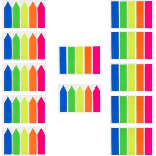 XRHYY 12 Sets Neon Page Markers Colored Index Tabs Flags Sticky Notes for Page Marker, 1200 Pieces