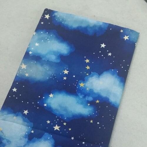 Brand New White Cloud Star Sky Printed Cotton Fabric 50x105cm Design 014 Fabric Patchwork for Cloth Dress Party Home Decor