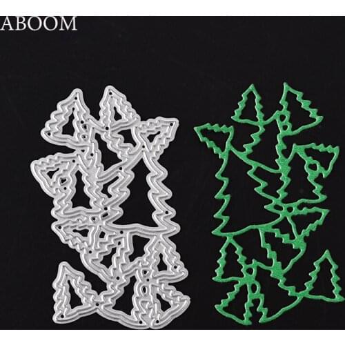 ABOOM New 1PC Pine Trees Metal Cutting Dies For Scrapbooking Stencils DIY Album Cards Decoration Embossing Folder Craft Die Cut