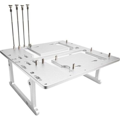 JXK-K2 Open Chassis MATX Motherboard 244 Water Cooling Test Platform All Aluminum Computer Frame with USB3.0 - Black