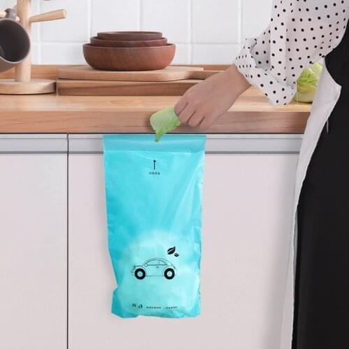 50pcs Disposable Self-Adhesive Car Garbage Bag Biodegradable Trash Rubbish Holder Storage Bag for Auto Vehicle Office Kitchen