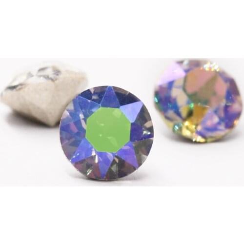 XIAOPU Transparent Rivoli Rhinestones Pointback Nail Glue Crystals Round Shape Rhinestones For Nails Fancy Stones