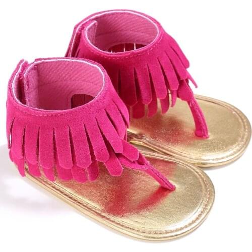 Pudcoco Summer Baby Girls Kids Tassel Sandals Tassel Lovely Princess Crib Shoes Soft Sole Non-slip Prewalker