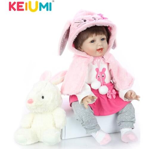 Realistic Lovely 22 Inch 55 cm Smiley Face Cloth Body Baby Reborn Babies Dolls Newborn Doll Cloth Body For Children Gift