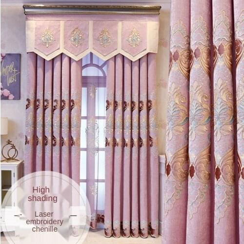 New Chenille Shielding Pan Sheng Xiu Flowers Tie Rong Blackout Luxury Curtains For The Living Room Bedroom Luxury Home Decor