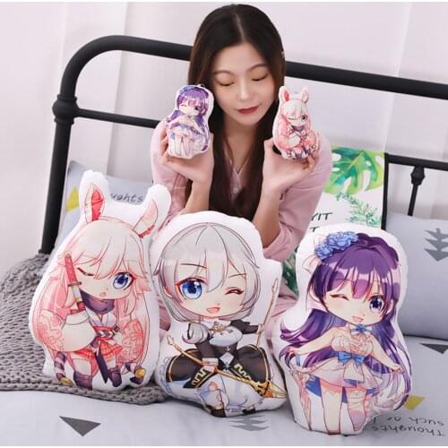 Cute Anime Honkai Impact 3 Cosplay Yae Sakura Raiden Mei Theresa Apocalypse Soft Plush Pillow Pendant Toys Double-sided Cushion