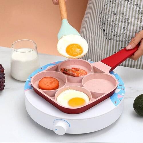 Four-Hole Frying Pan Omelet Pan Non-Stick Egg Saucepan Steak Pot Ham Breakfast Maker Cookware Cooking Tool Kitchen Utensils