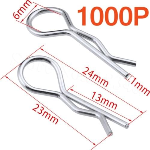 1000pcs Steel Body Clips R Pins For Redcat Racing HPI Himoto HSP 1/10 1/12 1/16 RC Car Shell 02053 Remote Control Toys