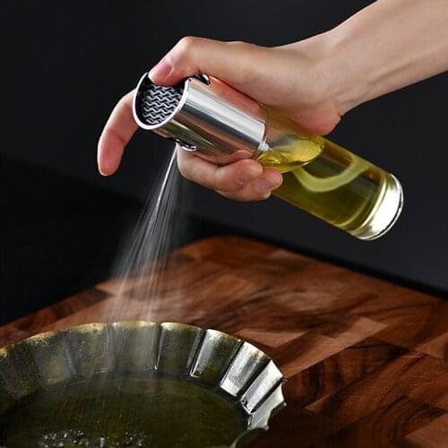 Oil Spray Bottle Glass Oiler BBQ Oil Storage Bottle Kitchen Tools Seasoning 100ml Oil Container Easy Wash
