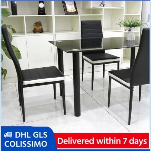 4/6pcs Dining Chairs Black Dining Table Chair Office Kitchen Chair For Dining Room Living Room Lounge Home Furniture HWC