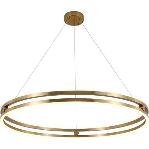 LED Chandelier Hall Modern Nordic Light Luxury Creative Luminaires Living Room Bedroom Dining Room Ring Minimalist Hanging Lamp