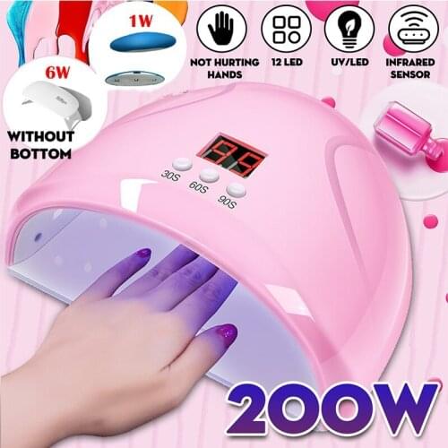 Portable 36W Pink Nail Dryer Machine UV LED Lamp 30/60/90s Timer USB Cable Home Use Nail UV Gel Varnish Dryer LED Nail Lamp Tool