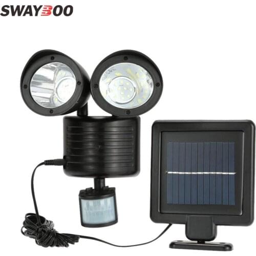 Swayboo 22 LED outdoor solar double head induction lamp infrared human induction street lamp aisle light waterproof wall lamp